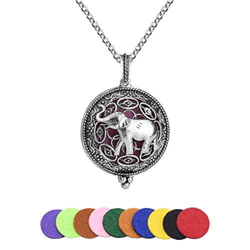 Collar difusor de aceites esenciales con diseño elefante