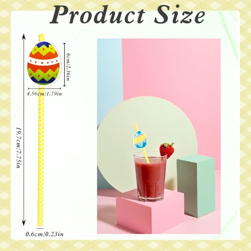 20 Pitillos de Papel Rayados para Pascua miniatura 2