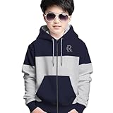 Viitor Boys Stylish Cotton Printed Hood Sweatshirt (Navy, 11-12 Years)