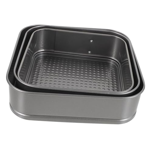 Ciieeo Non-stick Square Cake Molds 3-piece Cake Baking Pan Set Honeycomb Live Bottom Baking Tray for All Occasions