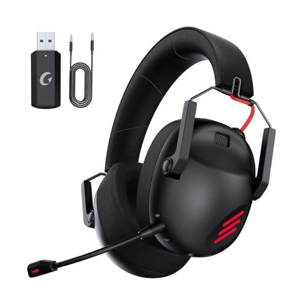 Wireless Gaming Headset for PS5, PS4, PC, Nintendo Switch, Bluetooth 5.3 Gaming Headsets Wireless with Noise Canceling Microphone, 50H Battery, ONLY 3.5mm Wired Mode for Xbox Series – Black