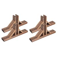 Supports De Clôture En Bois Massif – Lot De 4 Bases Pour Petites Clôtures De Jardin – 27.5x12.5x4.5 Cm