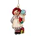 Kurt Adler Glass Raggedy Ann Stocking Ornament, 5-Inch