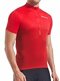 Spotti Men's Cycling Bike Jersey Short Sleeve with 3 Rear Pockets- Moisture Wicking, Breathable, Quick Dry Biking Shirt