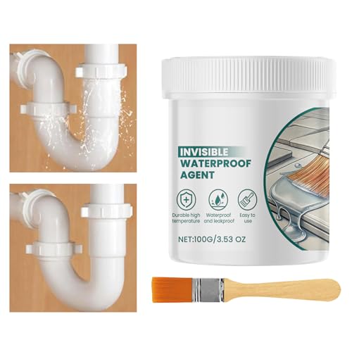 Pruojhw Sellador A Prueba De Agua - 100 gramos de Pegamento Transparente | Sellador Para Ducha Con Brocha | Para Reparación de Techo, Pared de Ducha, Suelo de Madera, Hormigón, Lechada, Ventana,