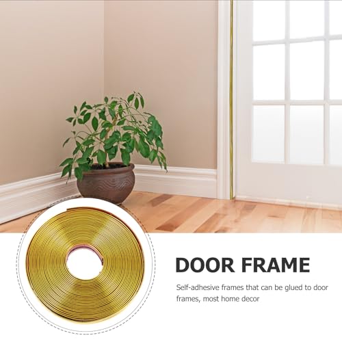 Moldura de PVC pared dorada autoadhesiva y flexible para baño 8