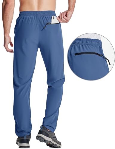 MAGCOMSEN Mens Quick Dry Water Resistant Hiking Pants with 3 Zipper Pockets