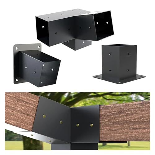 Slanted Roof Pergola Brackets Wall Mount with Hardware 4x4 Inch Porch Gazebo Home Garden Shade Accessories and Parts(A) - Image 4