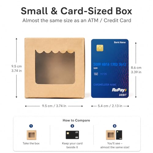 Image of Kraft 1Brownie Packaging Box (Pack of 25) 3x3x2 Inches | Single Browines packing, Bakery Packaging Box for Donut, Cookies, MINI Candle & Small Gifts | Ideal for Home Bakers |