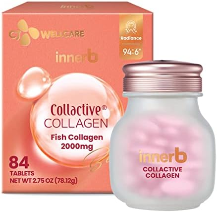 CJ Wellcare Innerb Collactive Collagen (28 Servings, 4 Weeks) - Skin Elasticity Care. Small Molecule Collagen, Elsatin, Biotin, Vitamin C