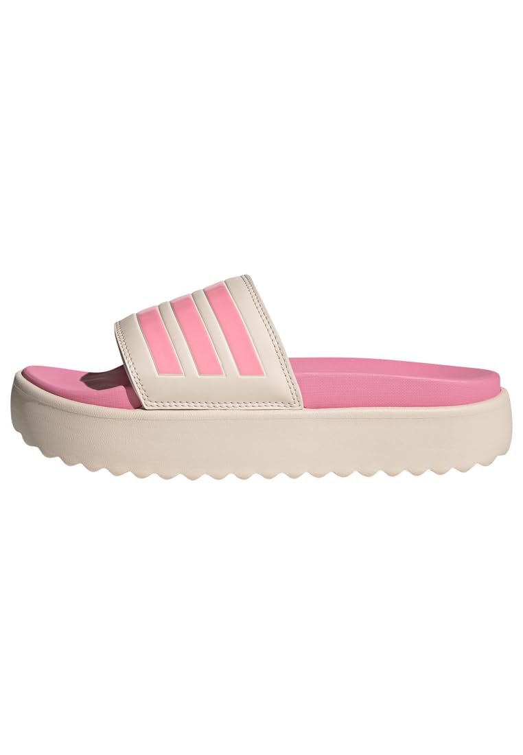adidas Damen Adilette Platform Slides, Wonder Quartz / Beam Pink / Taupe Met, 43 EU