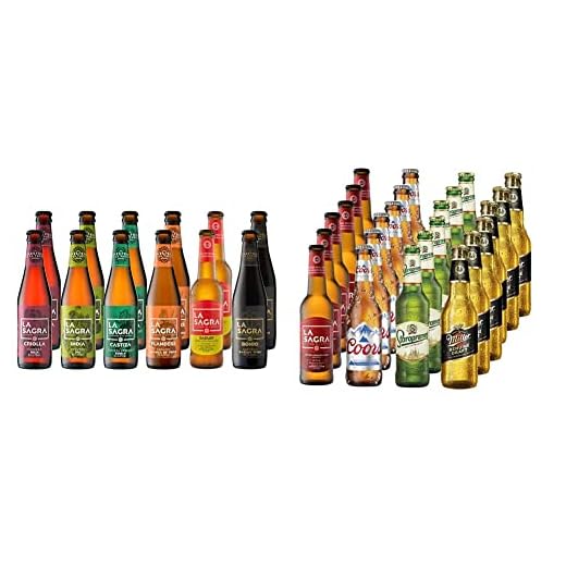La Sagra Pack Cerveza Artesanal 6 Estilos, Botella, 12 x 330ml & Packs degustación Lagers del Mundo 24 botellas