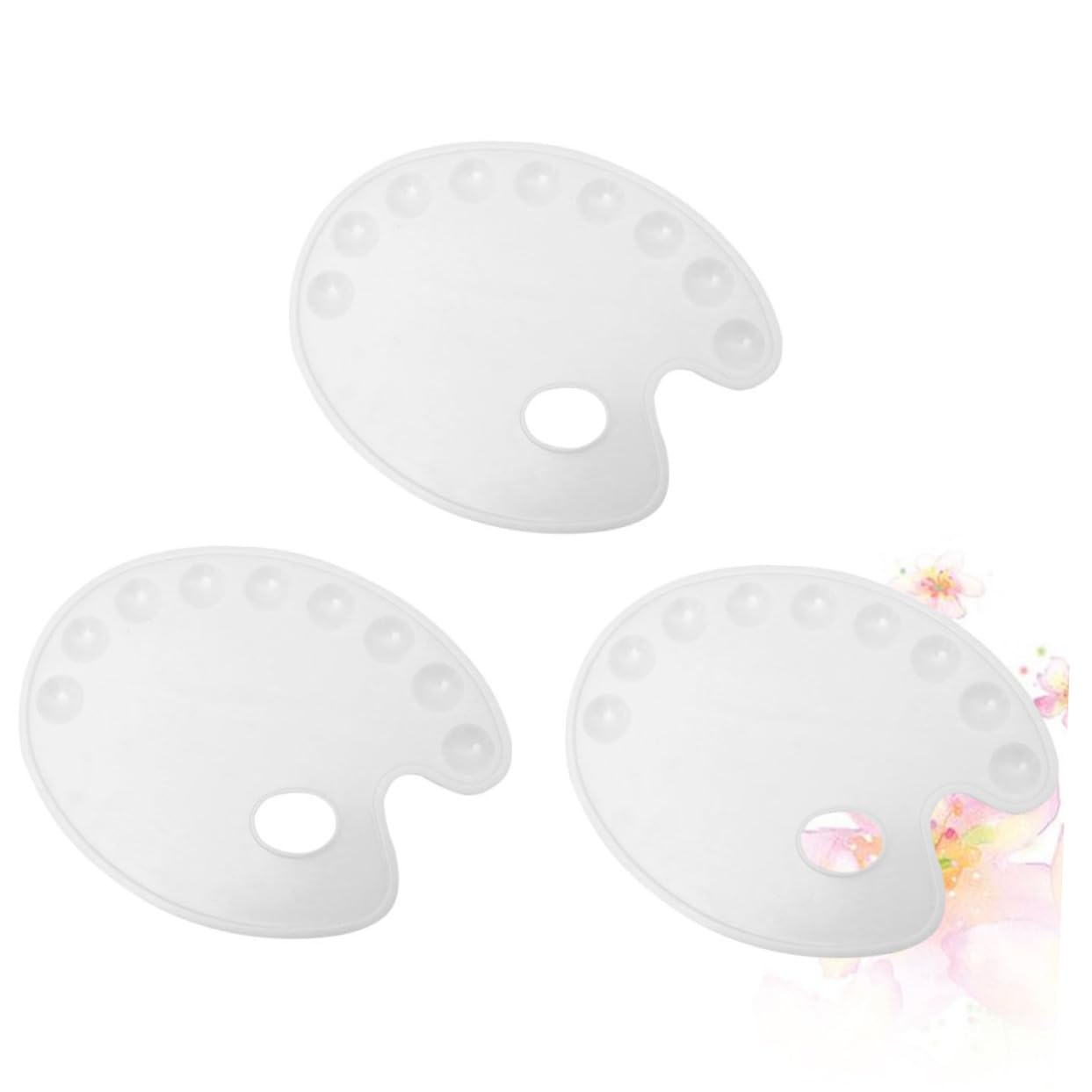 Angoily 3PCS Lightweight Color Mixing Board Portable Art Paint Tray Mixing Palette for Home School and