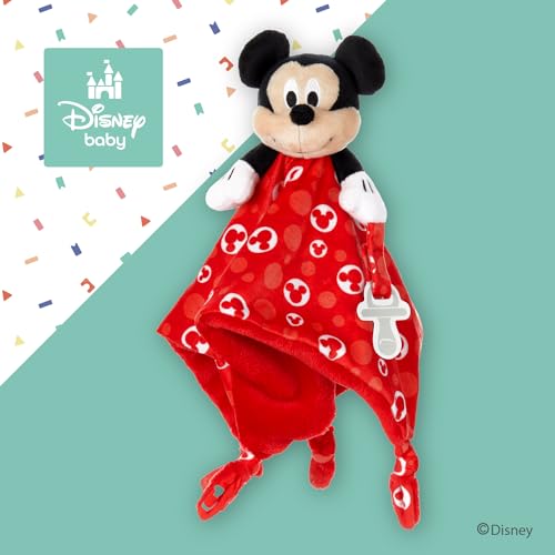 Image of KIDS PREFERRED Disney Baby Mickey Mouse Plush Stuffed Animal Snuggler Lovey Security Blanket 13.18 inch x 13.18 inch x 3.5 inch