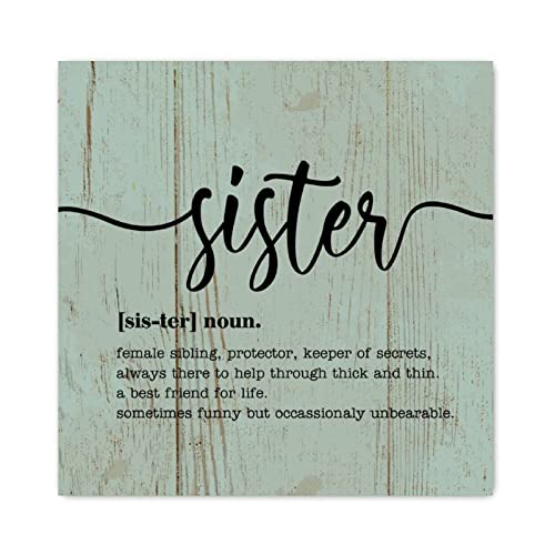 Citation de motivation Sister Definition : panneau en bois décoratif rempli d'amour