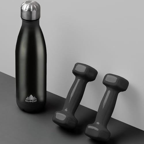 Image of Mont-Clair Stainless Steel Water Bottle, Vacuum insulated - BPA Free, 12h Hot & 24h Cold Drinks, Metal Water Bottle 25 oz Leakproof, Ideal for Adult, Kids, Running - Black