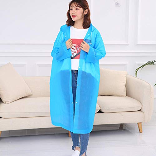 Sesame Adult raincoat fashion women men transparent raincoat non-disposable waterproof raincoat adult waterproof equipment,Blue