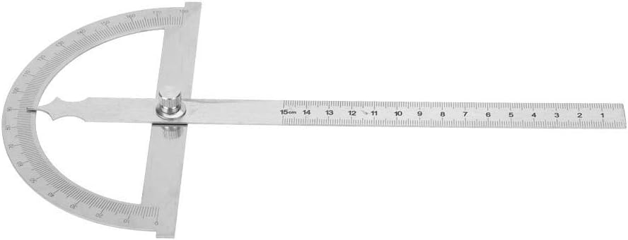 Protractor Ruler, Stainless Steel Protractor Goniometer 15cm Ruler 180 Degrees Angle Finder Gauge Adjustable Measuring Tool for Industrial(150 * 200mm)