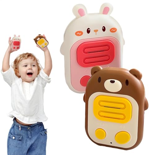 Walkie Talkies para niños, Walkie Talkies de juguete - Walkie Talkies con forma de oso y conejo de largo alcance de 2 piezas que funcionan con pilas para niños,Walkies Talkies silenciosos inalámbricos