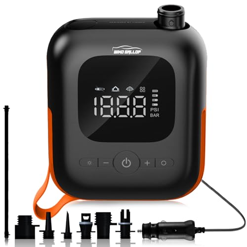 WindGallop sup pump paddle board pump electric pump for inflatables with Dolphin Quick Air Inflator Adaptor Auto-Off DC 12V Car Connector for Inflatable Stand Up Paddle Boards Water Sports