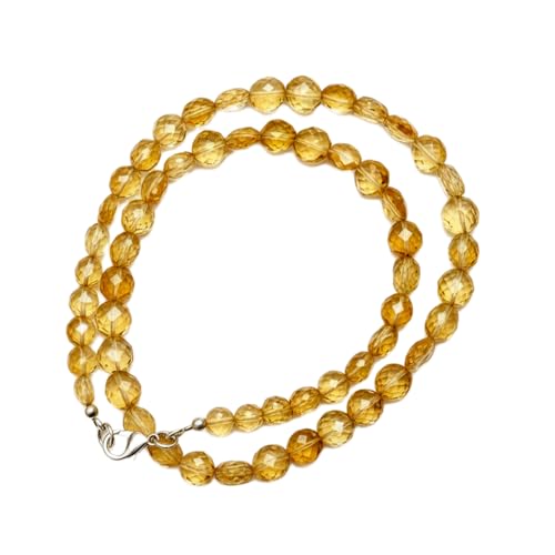 Collier de perles de citrine naturelle fait main, le cadeau idéal de 43cm