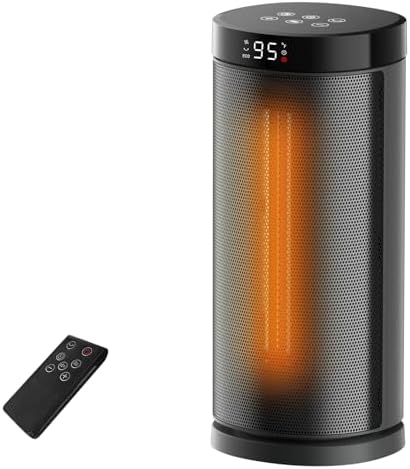 Sunnote Space Heater for Indoor Use, 1500W Fast Heating, Electric & Portable Ceramic Heaters with Thermostat, 5 Modes, 24Hrs Timer, 80°Oscillating Room Heater with Remote, Safe for Office Bedroom Use