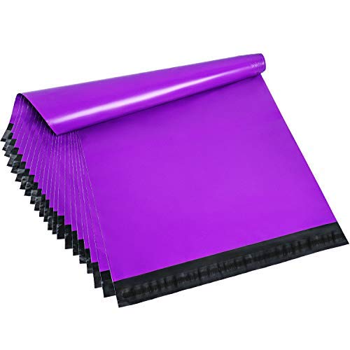 SoNeatPoly Mailers 14.5 x 19 Medium Size Shipping Bags 100 Pack Self Seal Mailing Envelops for Clothing, Accessories and Documents - Purple