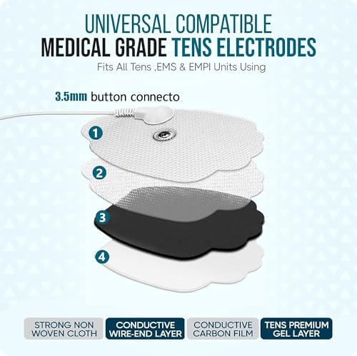 Image of AGAM Digital Therapy Machine Electrodes (Palm Shape) - Strong Adhesive Gel, Universal Replacement Pads for Muscle Pain Relief, Reusable TENS Unit Electrode Pads (Pack-4)