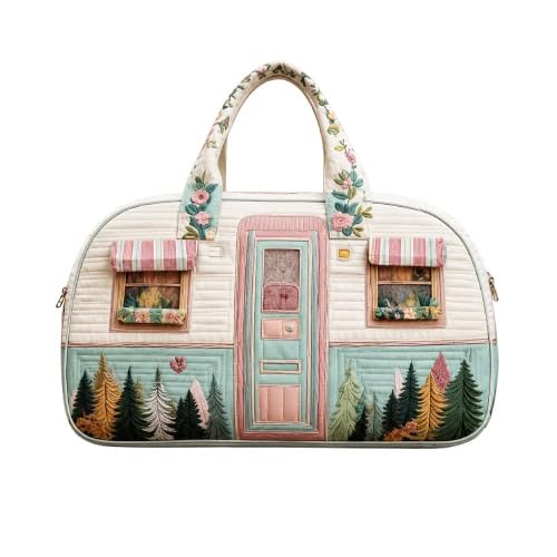 New Novel Tote Bag Hand Travel Bag Multi-Functional Sports Fitness Bag Short Trip Floral Bus Series Travel Bag Fashion Print Women's Yoga Bag Handbag, Suitable for Outing, Travel-image-48