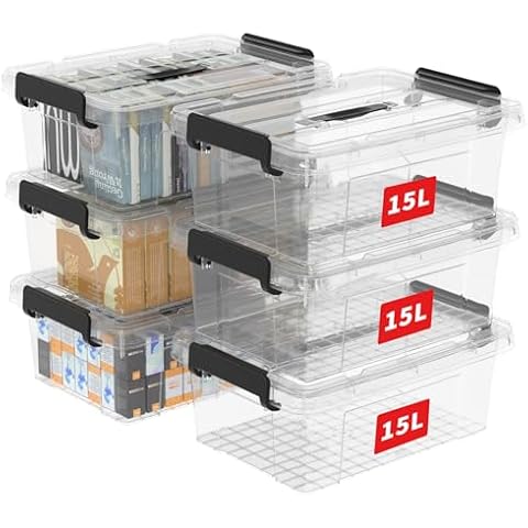 Cetomo 15L Stackable Storage Boxes with Lids Cover