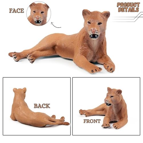 Image of Wildlife Realistic Lion Animal Action Figure Toy for Kids Mountain Wild African Lions Miniature Animals Fidge Educational and Learning Playset Toys for Girls and Boys Best Birthday Gift (1Pc)
