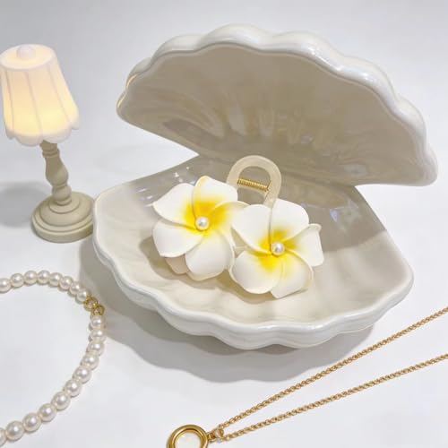 Pinza para cabello Egg Flower 2024, clip grande con diseño floral hawaiano para cabello grueso para mujer miniatura 6