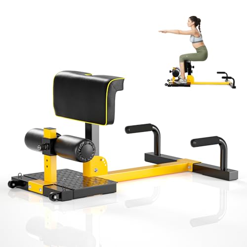 KOTEK Hip Thrust Machine, 8-in-1 Multifunctional Leg & Glute Machine with Adjustable Height, Wheels and Handles, Sissy Squat Machine for Home Gym Exercise, Strength Training