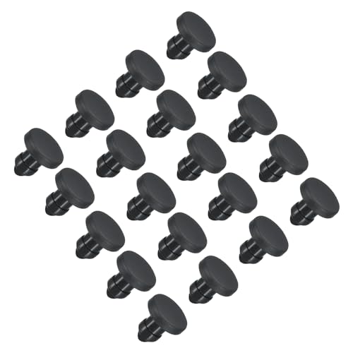 Image of MECCANIXITY Silicone Snap in Locking Hole Plugs Rubber Panel Seal Cover Flush Type Panel Round for Kitchen Rubber Bulkheads Waterproof Sealing Plugs 4mm /0.16 Inch Diameter Black,Pack of 20
