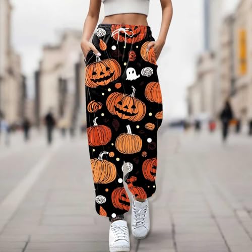 Women Halloween Sweatpants Adult High Waisted Bottom Baggy Lounge Bottoms Sporty Active Joggers Pants with Pockets2