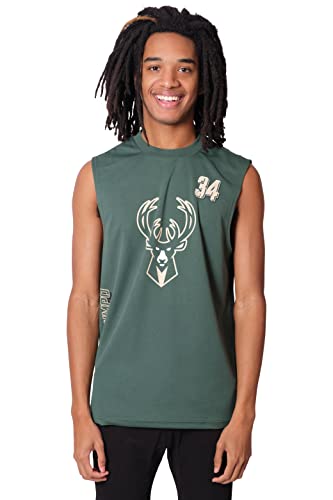 Ultra Game NBA Milwaukee Bucks - Giannis Antetokounmpo Mens Active Tank Top, Team Color, Medium