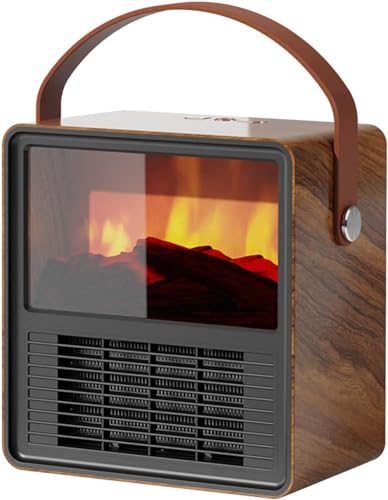 Calentador Eléctrico para Hogar, Calentadores portátiles for el hogar,Calentadores eléctricos con protección contra sobrecalentamiento y vuelco,Mini calentador de habitación con llama simulada for esc