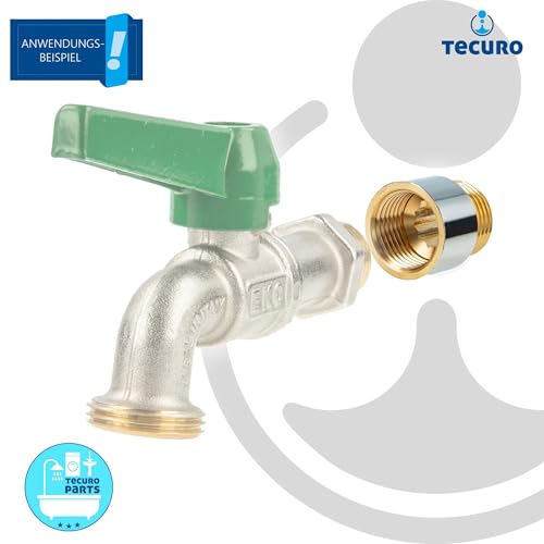 tecuro Hahnverlängerung 1/2 Zoll x 10 mm - nach Trinkwasserverordnung 50930-6, nach DIN 3523, Messing CW 617 N glanzverchromt