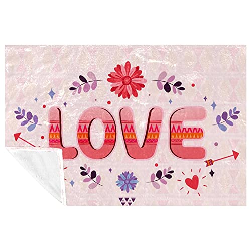 Couverture douce et chaude cœur rose 150x100 cm pour le lit et canapé - 2
