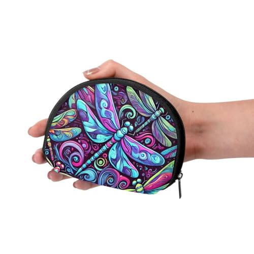 Portable Coin Purse Colorful-Psychedelic-Butterflies Mini Zippered Money Pouch Card Holder3