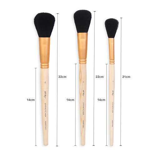 Image of Little Birdie MOP Brush Synthetic Hair Set of 3 (Size 8, 12, 16) | Premium, Long-Lasting Paint Brushes for Acrylic, Watercolor, and Craft Projects | Perfect for Detail Lines and Outlining