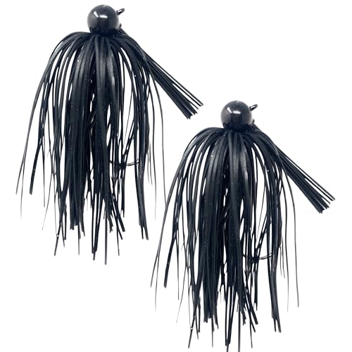 Reaction Tackle Tungsten Football Jig Heads for Bass Fishing - Weedless Jig Head with Silicone Skirt...