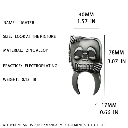 Encendedor Creative Skull Metal Vintage Azul miniatura 3