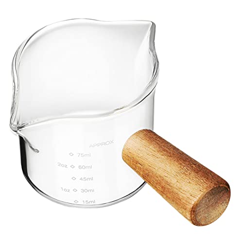 UKCOCO Taza de Vidrio con Mango de Madera Antiescaldaduras para Leche y Café Jarra Medidora Transparente con Doble Reutilizable y Fácil de Limpiar para Hogar y Cafeterías UKCOCO Taza de Vidrio con Mango de Madera Antiescaldaduras para Leche y Café Jarra Medidora Transparente con Doble Reutilizable y Fácil de Limpiar para Hogar y Cafeterías