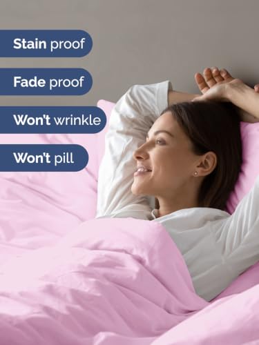 Image of Duvet Cover Super Queen Size - 3 Piece with Zipper Closure - Light Pink