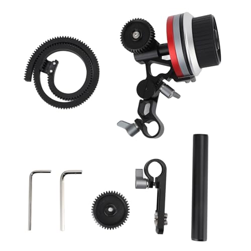 Camera Focus Puller Aluminum Mirrorless Camera Follow Focus Lens Gear Ring Handwheel Rod Clamp for Video Photography