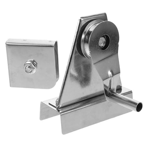 Tofficu Kit de Quincaillerie pour Mât de Drapeau Robuste en Acier Inoxydable avec Poulie de Levage et Poignée Manivelle Argentée pour Usage Extérieur...