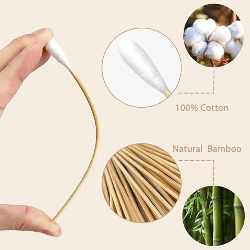 100 Pcs Large Cotton Swabs for Pet Care, 6 Inch Long Cotton Swabs with Bamboo Handle, Professional Dog Ear Swabs, Absorbency Big Cotton Tips, Pet Cleaning Solution Supplies