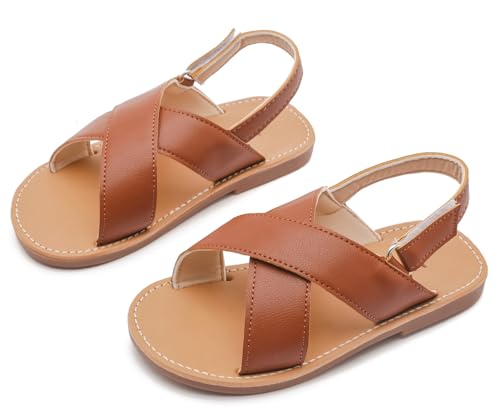 DADAWEN Girl's Summer Water Sandals Strappy Comfort Soft Flat Sandal (Toddler/Little Kid)4