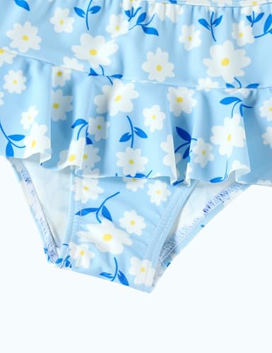 Image of DREAM BUS Toddler Girls Long Sleeve Swimsuit 3 Piece Rashguard Set with Bikini Top Baby Girls Bathing Suit Swimwear
